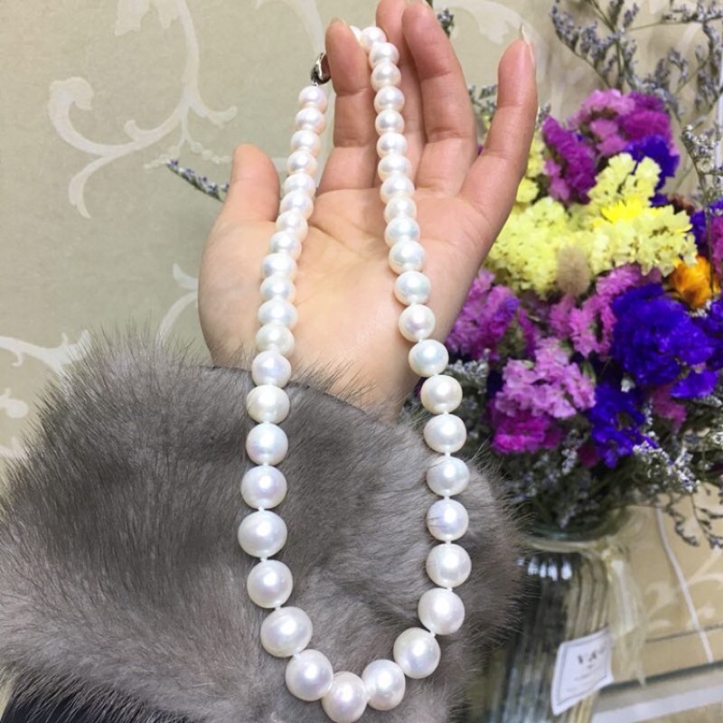 Chuỗi đeo cổ hạt tròn lớn 10ly bằng bạc 925