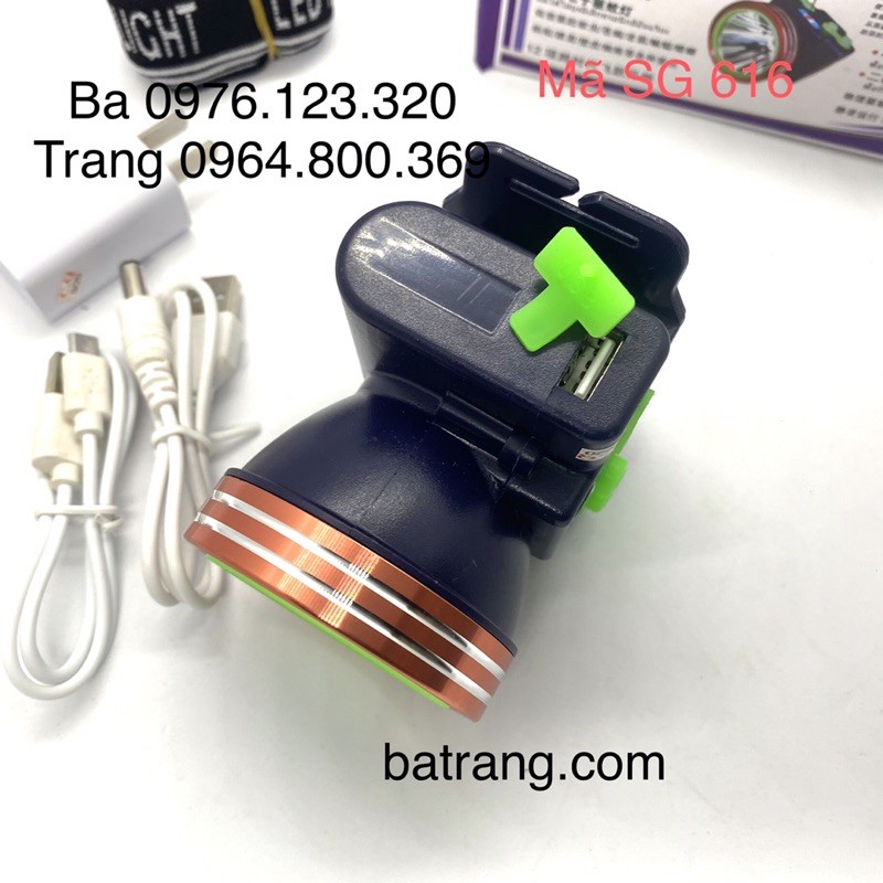 Đèn Pin Đội Đầu Siêu Sáng SG 616 Hiển thị phần trăm pin pin 10 sáng