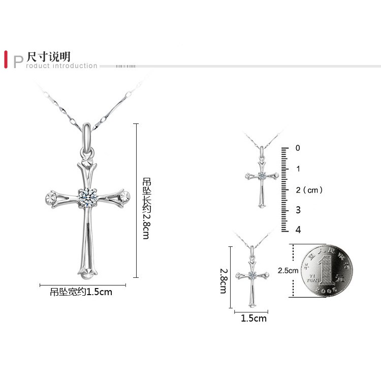 Dây Chuyền Mạ Bạch Kim Mặt Thánh Giá