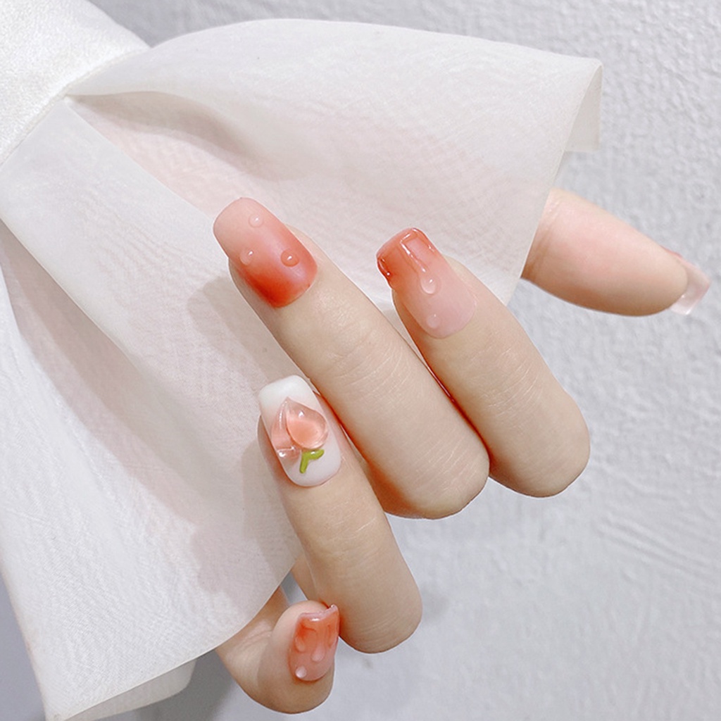 Set 25 Phụ Kiện Trang Trí Móng Tay Hình Trái Tim Quả Đào 3D Đa Năng Bằng Nhựa Resin