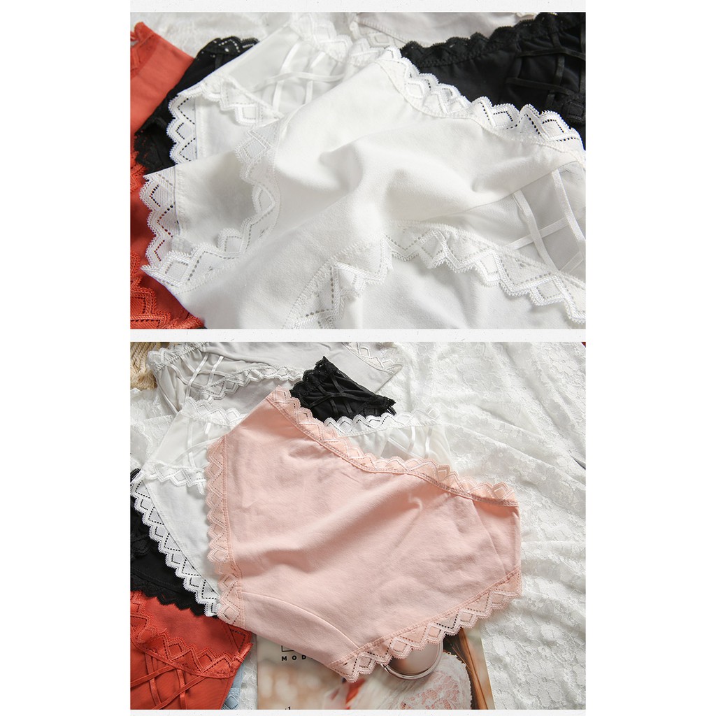 Quần Lót Nữ Cotton Viền Răng Cưa Siêu Mềm Đan Dây Hông Mới Q335 | BigBuy360 - bigbuy360.vn