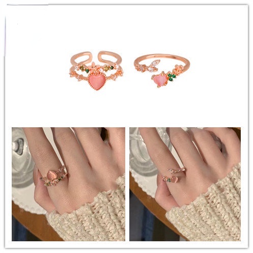 Nhẫn Hở Hai Lớp Đính  Ngọc Trai Nhân Tạo Thiết Kế Yanqueens Ngọt Ngào  Chất Lượng Cao Có Thể Điều Chỉnh Kích Thước Cho Nữ