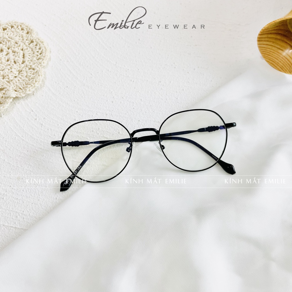 Gọng kính tròn nữ chất liệu hợp kim nhiều màu Kính mắt Emilie phụ kiện thời trang 5579