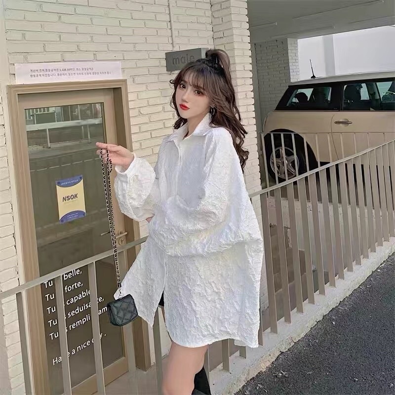 Áo sơ mi NAM/NỮ hoạ tiết nổi form đẹp dáng rộng, mẫu mã ĐỘC LẠ phong cách Hàn Quốc