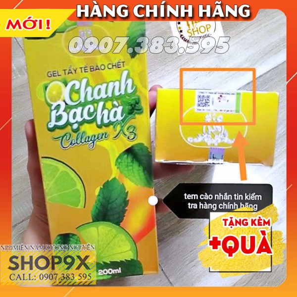 Gel Tẩy Tế Bào Chết Chanh Bạc Hà Dưỡng Sáng Da - Cung Cấp Vitamin C 200ml