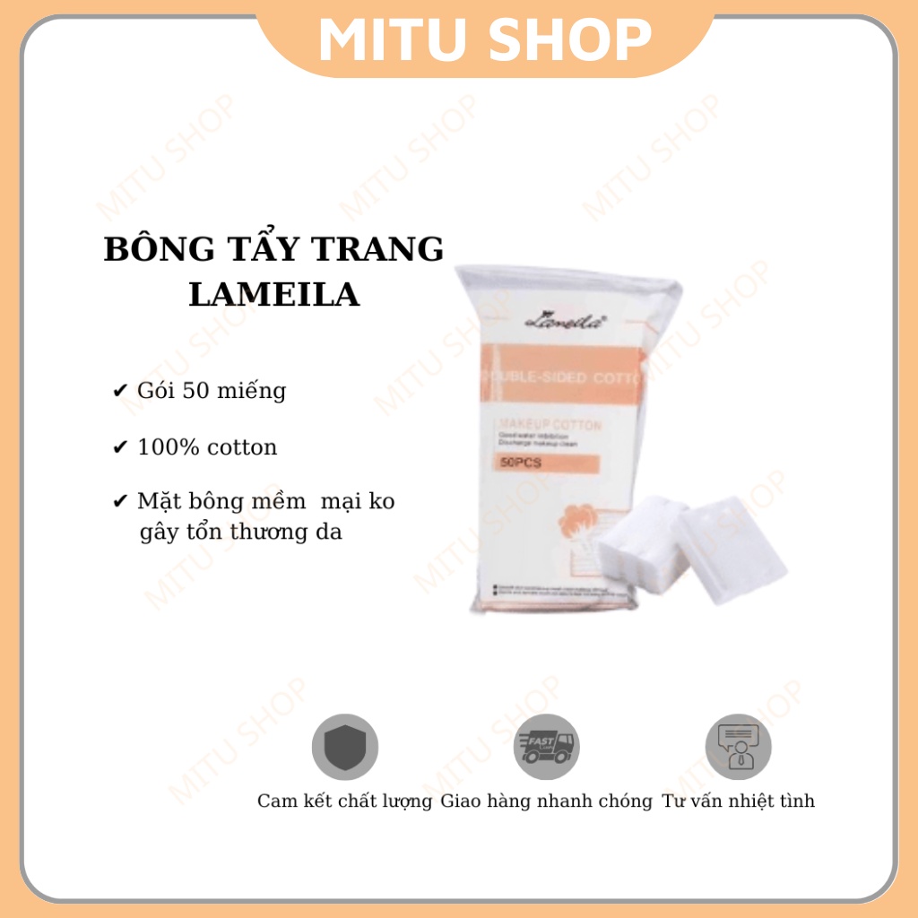Bông Tẩy Trang Lameina Túi 50 Miếng và 222 Miếng