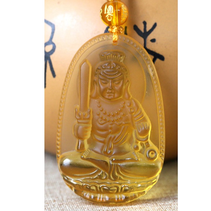 Dây chuyền Phật Đại Nhật Như Lai màu vàng cao cấp - Phật bản mệnh người tuổi Mùi, Thân - mặt phật - tượng phật