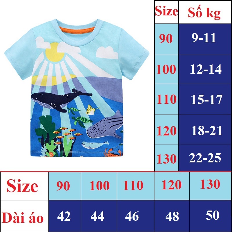 Áo bé trai hàn quốc cộc tay xuất xịn cho bé từ 1 đến 7 tuổi chất cotton - Hãng 27Kids