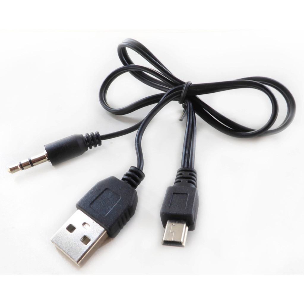 CÁP LOA 3 ĐẦU 1 ĐẦU JACK 3.5MM + 1 ĐẦU USB 2.0 SANG 1 ĐẦU MINI USB