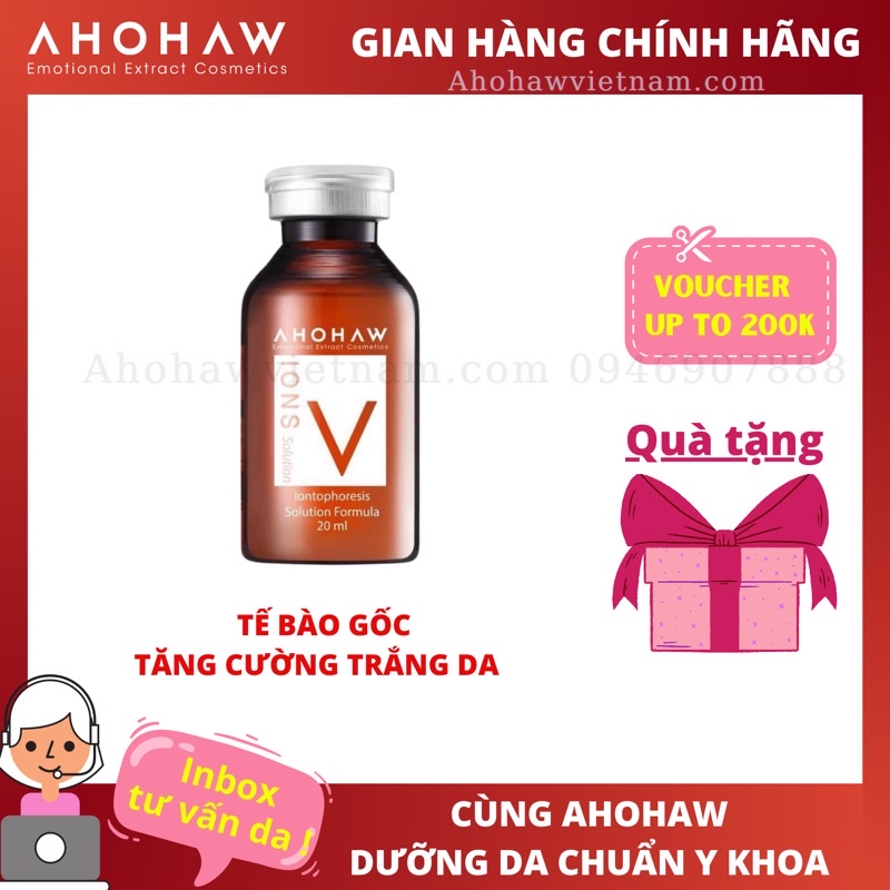 [Chính hãng]SIÊU TẾ BÀO GỐC CẤY TRẮNG PHỤC HỒI DA CHUYÊN SÂU AHOHAW - IONS V (1 LỌ)