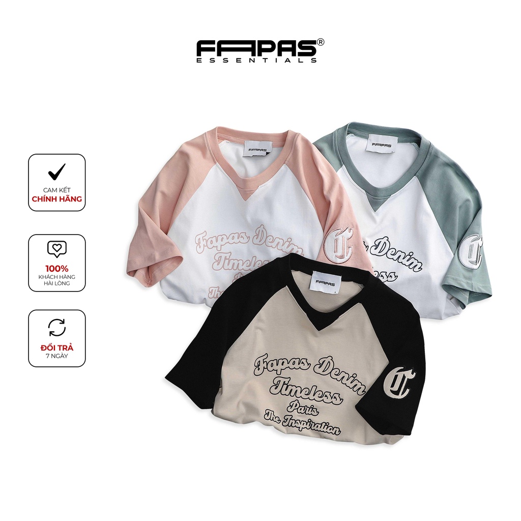 Áo Thun Rubby Form Regular Chất Vải Cotton Premium Dày Dặn Thoáng Mát, Áo Thun Tay Ngắn Raglag Chính Hãng Fapas