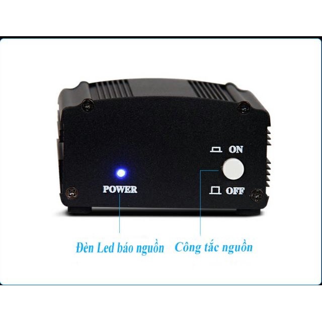 Nguồn Phantom 48v cho micro thu âm và dây XLR va dây đầu 3.5