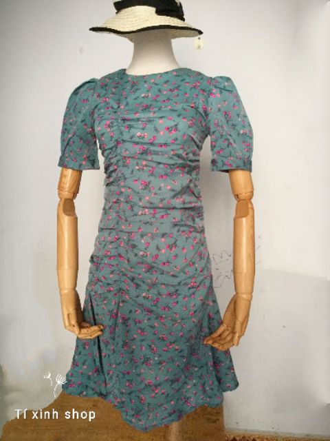 Nhập WAFS1921 giảm 15% tối đa 30k đơn 99k_ Đầm hoa nhún sườn (4 màu, ảnh thật)