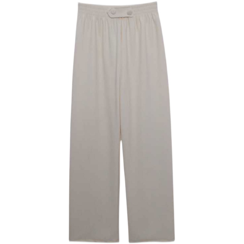 SUXI Quần Dài Lưng Cao Ống Rộng Màu Sắc Đơn Giản Có Size Lớn Phong Cách Hàn Quốc Dành Cho Nữ