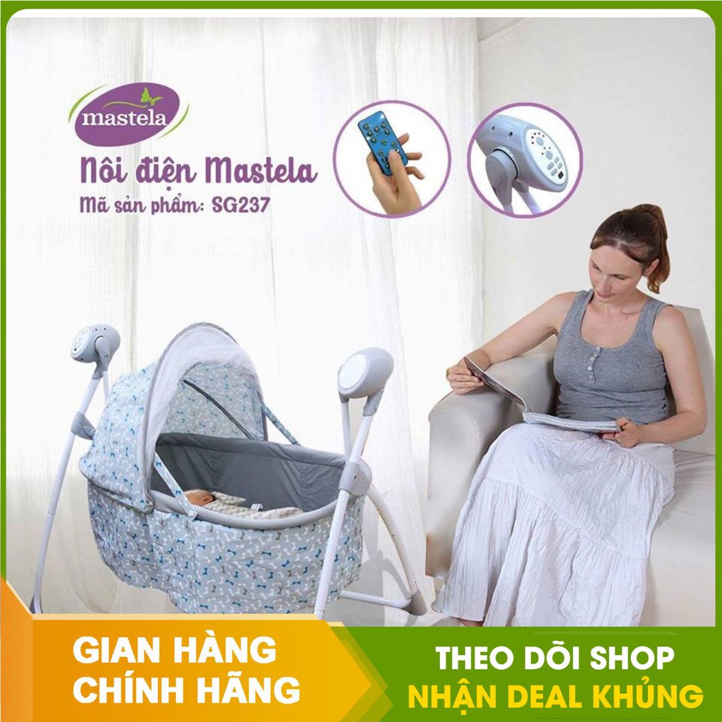 Nôi tự động cao cấp Mastela điều khiển từ xa, có nhạc SG237 - Chính Hãng