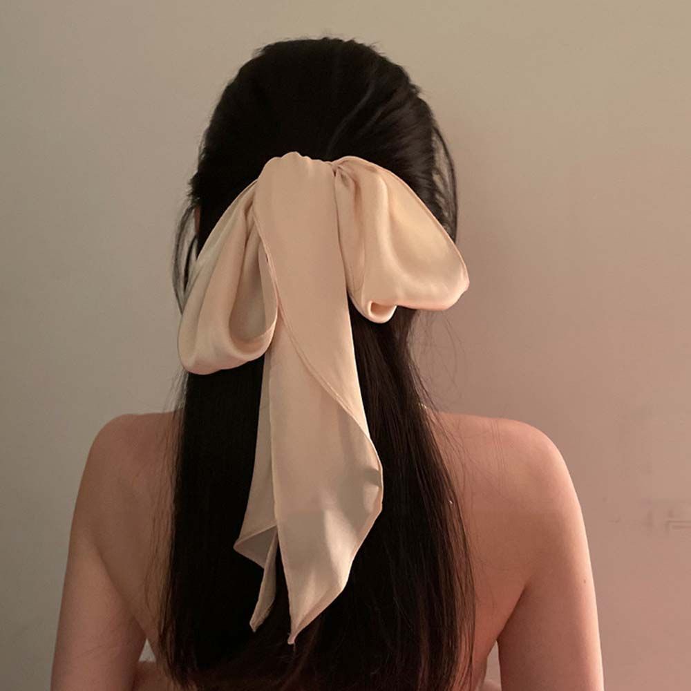 Khăn Choàng Cổ Bằng Vải Satin Màu Trơn Đa Năng Phong Cách Hàn Quốc Nhiều Màu Sắc