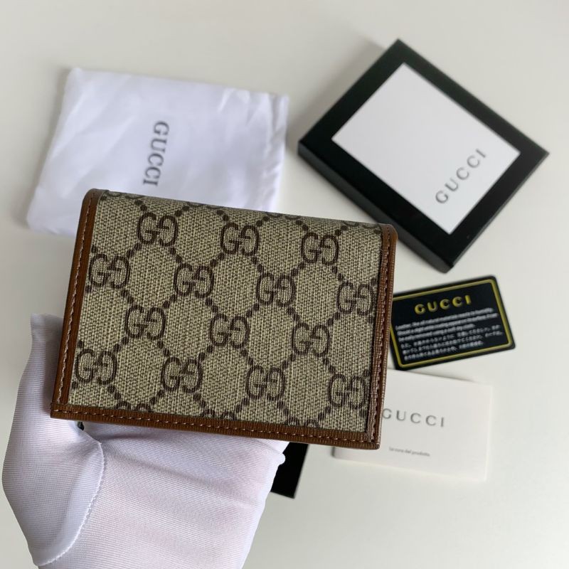 ví cầm tay nữ dáng mini gập đôi nhỏ gọn in logo GG Gucci GC