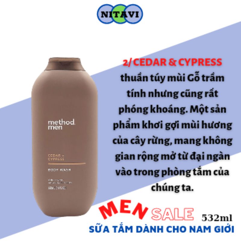 Sữa tắm Nam method men body wash 532ml Sữa tắm dưỡng ẩm cho nam giới bán chạy số 1 châu âu