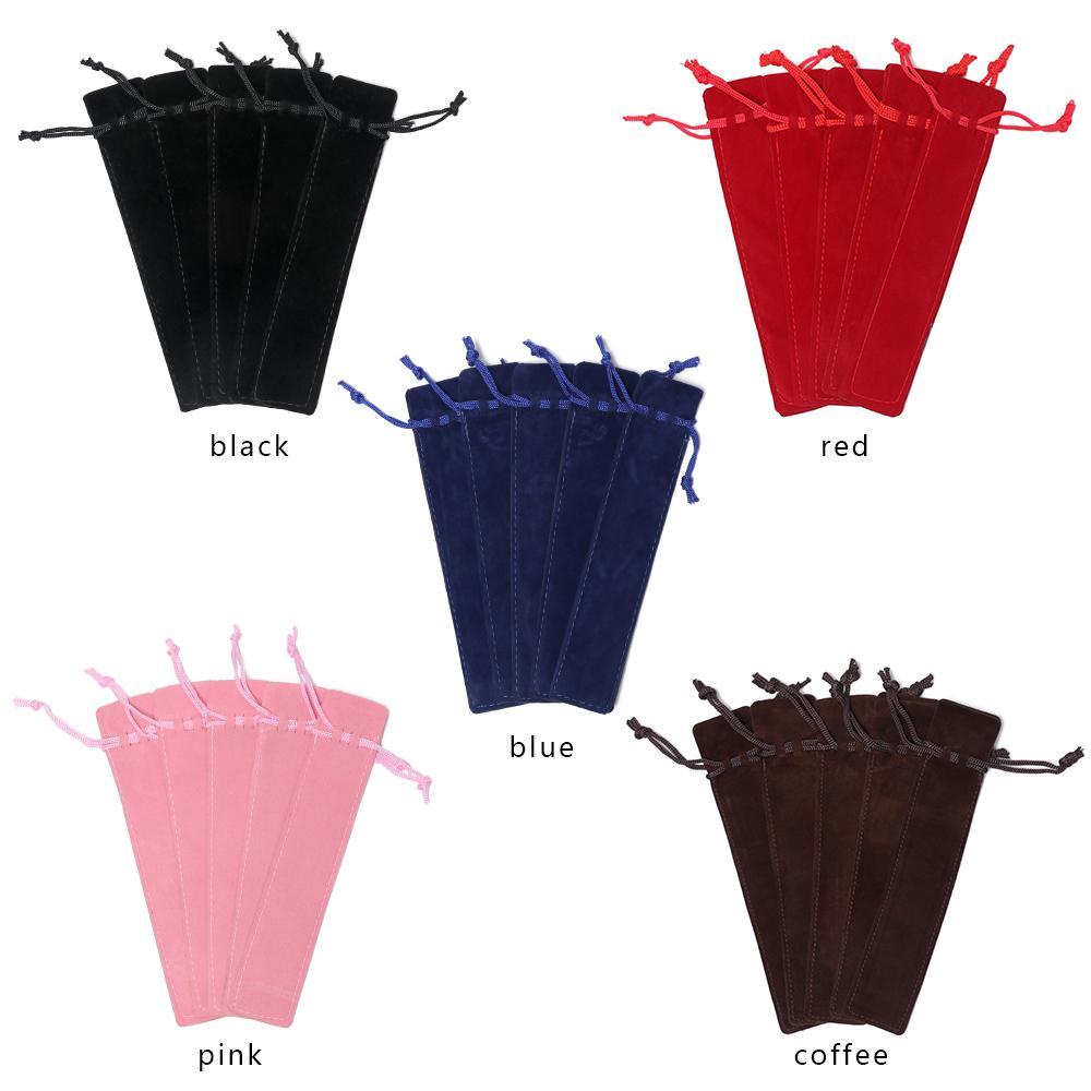Set 5 Túi Đựng Bút Bằng Vải Nhung Giá Đỡ