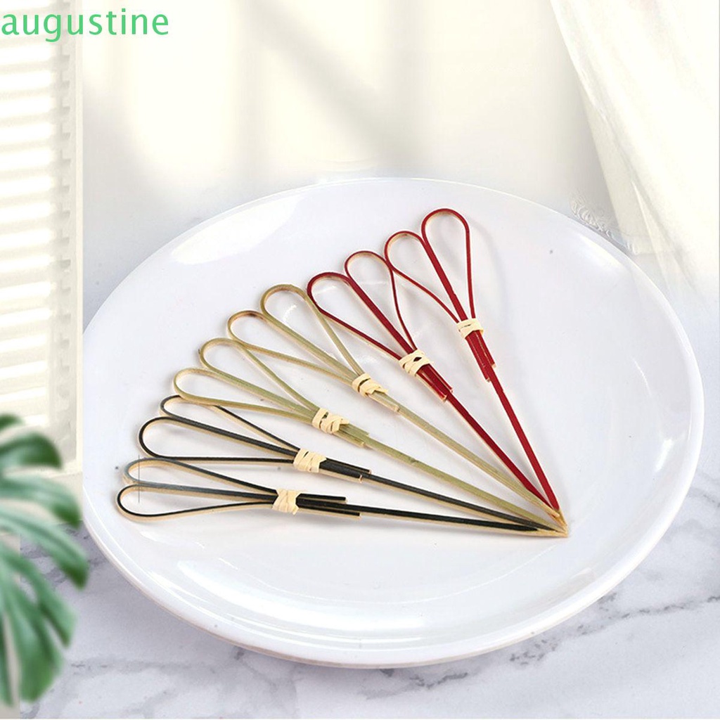 Set 100 que cắm trái cây trang trí ly nước cocktail hình trái tim nhiều màu sắc