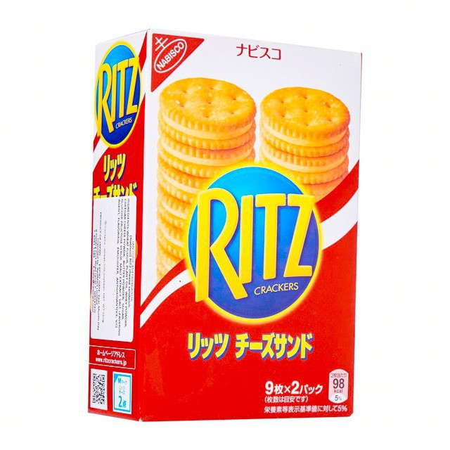 01 Hộp x 160gr x 2 gói Bánh quy kẹp kem phô mai Ritz Nhật Bản (Date: 04/2021)