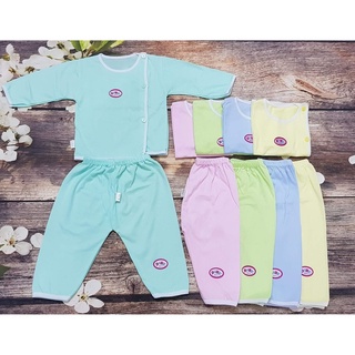 Bộ dài tay cúc lệch cho bé sơ sinh chất cotton