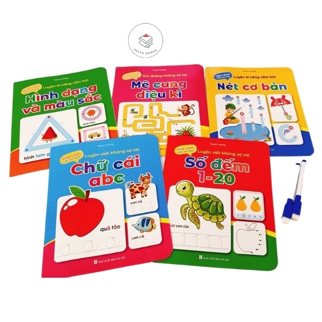 Sách Bộ Vở Viết Xóa Được Wipe Clean: Luyện viết không sợ sai bộ 5 cuốn