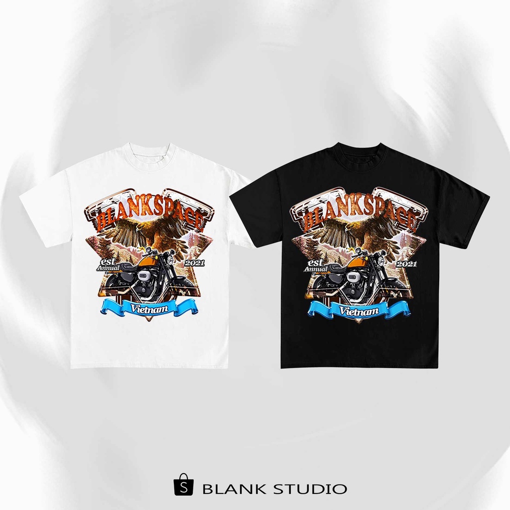 BLANK | Áo Thun HOLIDAY Tay Lỡ Unisex - Đen/Trắng Cổ Tròn