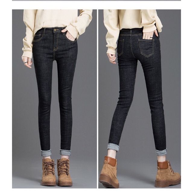 Quần Jeans Nữ Đen và Xanh trơn có size lớn