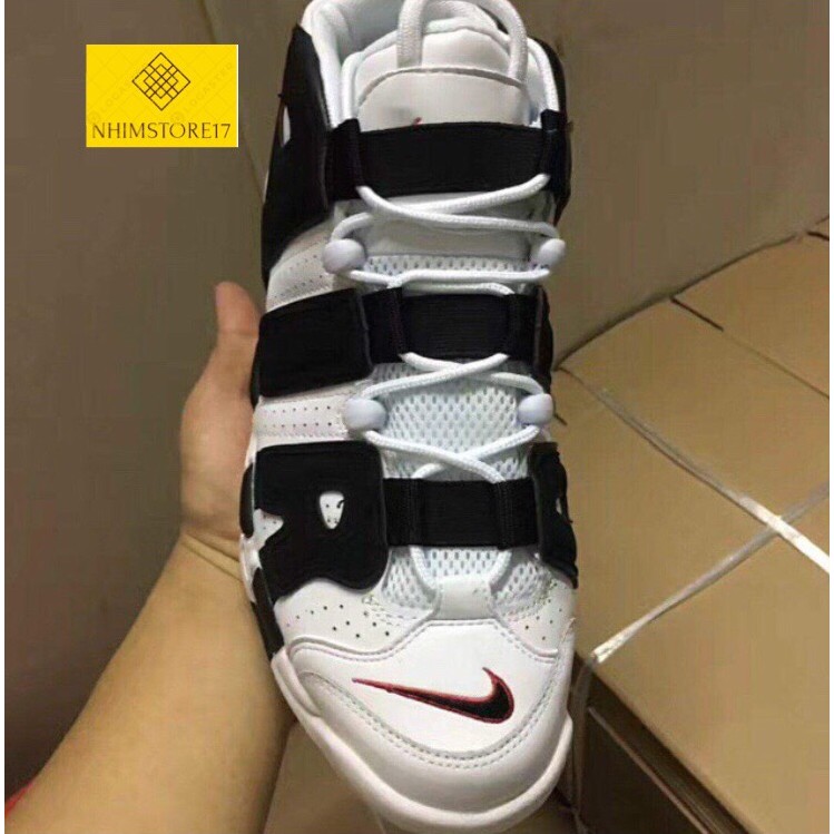 (Full Box) Giày Thể Thao Nike Air More Uptempo Trắng Chữ Đen