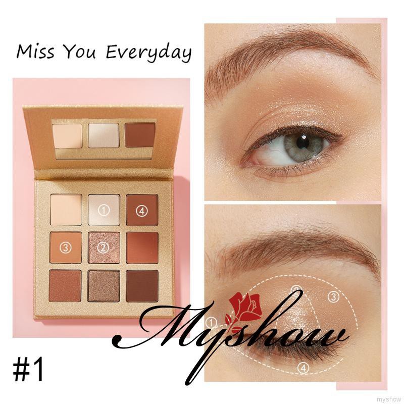 Bảng Phấn Mắt Pretty Comy 9 Màu Mờ Và Ánh Kim Ô Vuông Trang Điểm Tiện Gọn | BigBuy360 - bigbuy360.vn