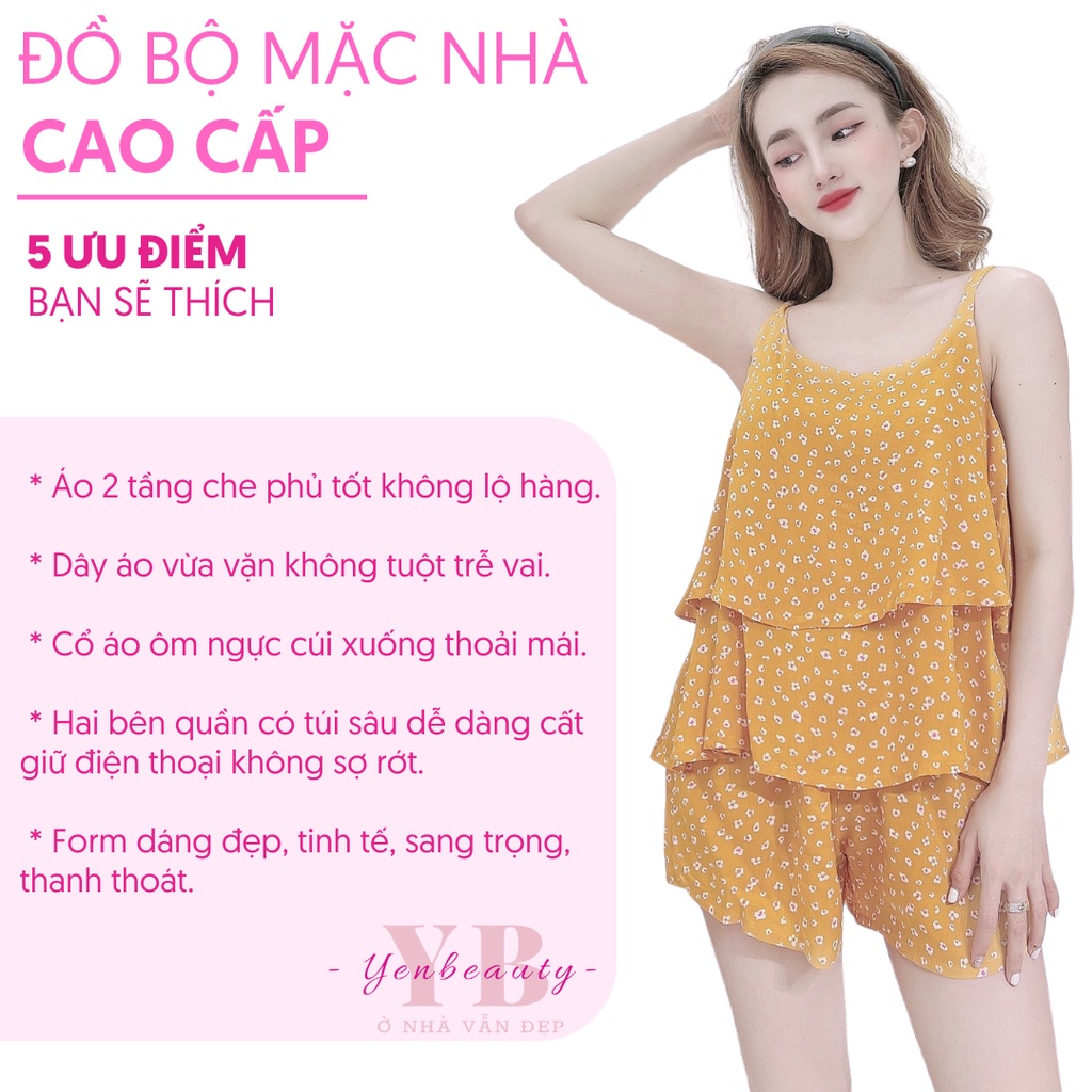 Đồ ngủ sexy nữ hai 2 dây gợi cảm hiệu mai ngô, đồ bộ lanh mặc nhà bigsize nữ dễ thương - yenbeauty đồ mặc nhà cao cấp