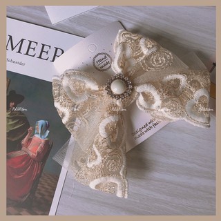 🎀 KẸP TÓC NƠ REN TO SANG CHẢNH - [Nhà Nấm handmade]