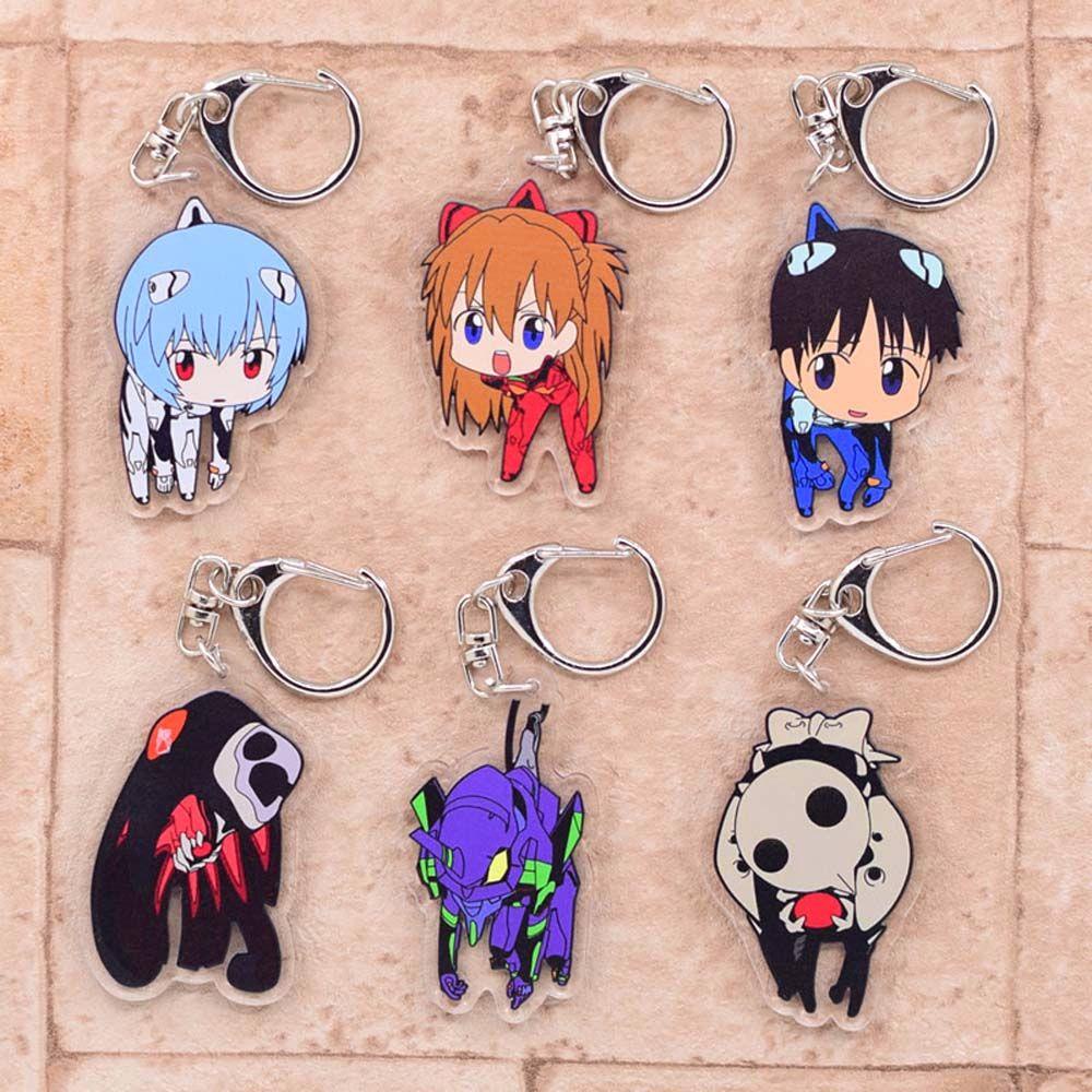 Móc Khóa Hai Mặt Họa Tiết Hoạt Hình Evangelion EVA Ayanami Rei Dễ Thương