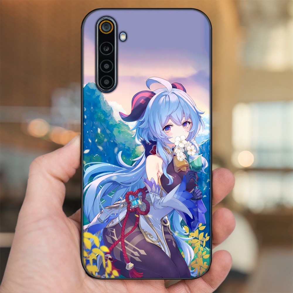 Ốp lưng Realme 6, 6 Pro viền đen in hình Ganyu Genshin Impact