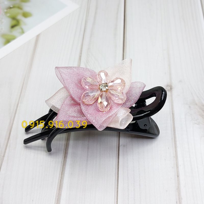 Kẹp Tóc Mỏ Vịt Đính Hoa và Đá Nhân Tạo. Kẹp tóc cao cấp