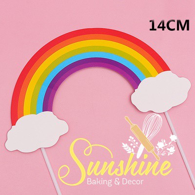 Hình Cắm Giấy Happy Birthday Cầu Vồng Trang Trí Bánh Kem Sinh Nhật Nhiều Mẫu
