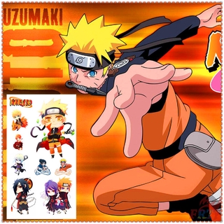 ✿ Hình Xăm Dán Tạm Thời Mini Hình Naruto Series 01-01 ✿ 1 Tấm Hình Xăm Dán Chống Nước Họa Tiết Uzumaki Naruto Uchiha Sasuke