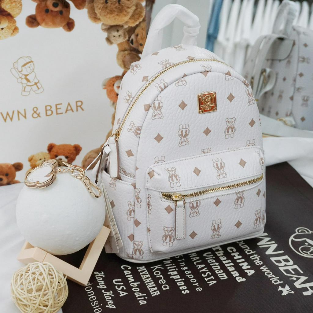 (Auth) Balo TTWN Bear White Size M [TN-2666]