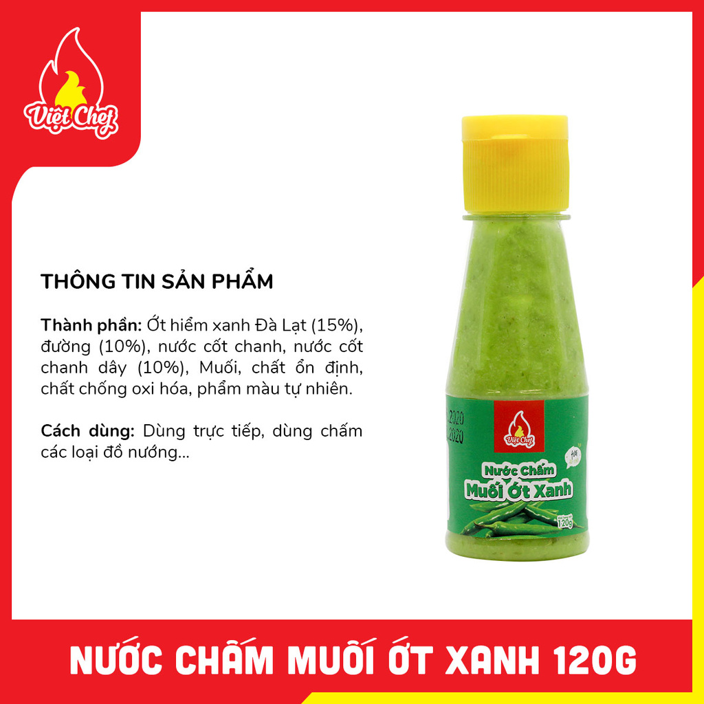 Nước Chấm Muối Ớt Xanh Chai 120g - Chuẩn Hương Vị Muối Ớt Xanh Siêu Ngon