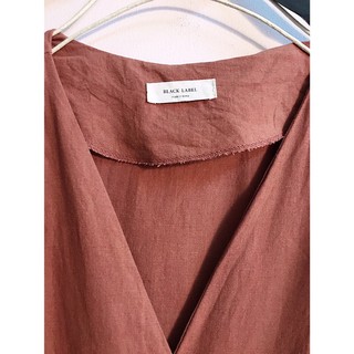 Đầm midi xô linen đắp vạt cột dây cam đất
