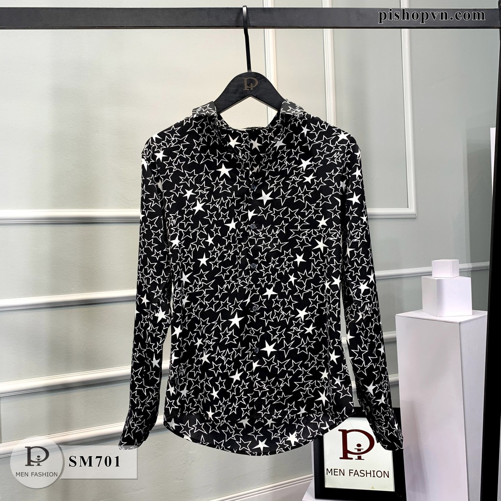 Áo sơ mi nam dài tay họa tiết đẹp, chất lụa mềm hàng cao cấp SM701 htstore | BigBuy360 - bigbuy360.vn