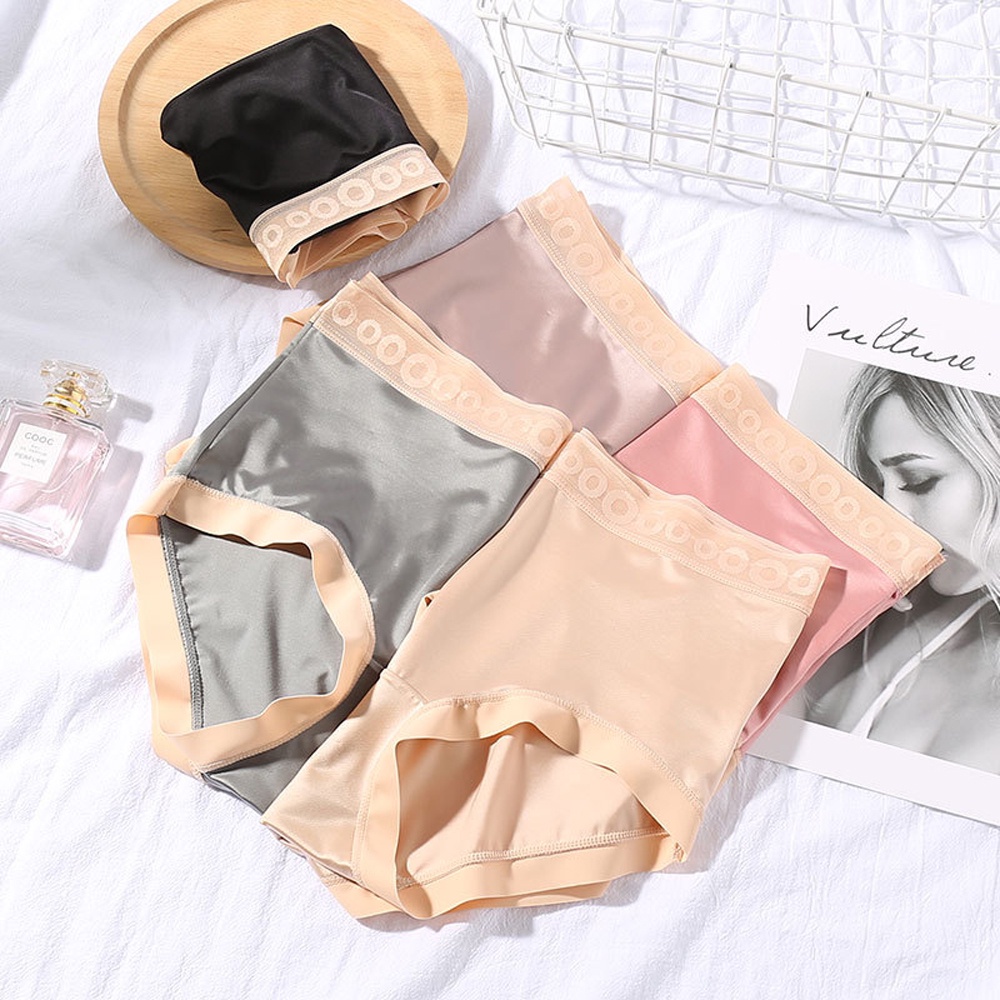 Bộ 2 Quần Lót Lụa Satin Không Đường May Màu Trơn Thời Trang Quyến Rũ Cho Nữ | BigBuy360 - bigbuy360.vn