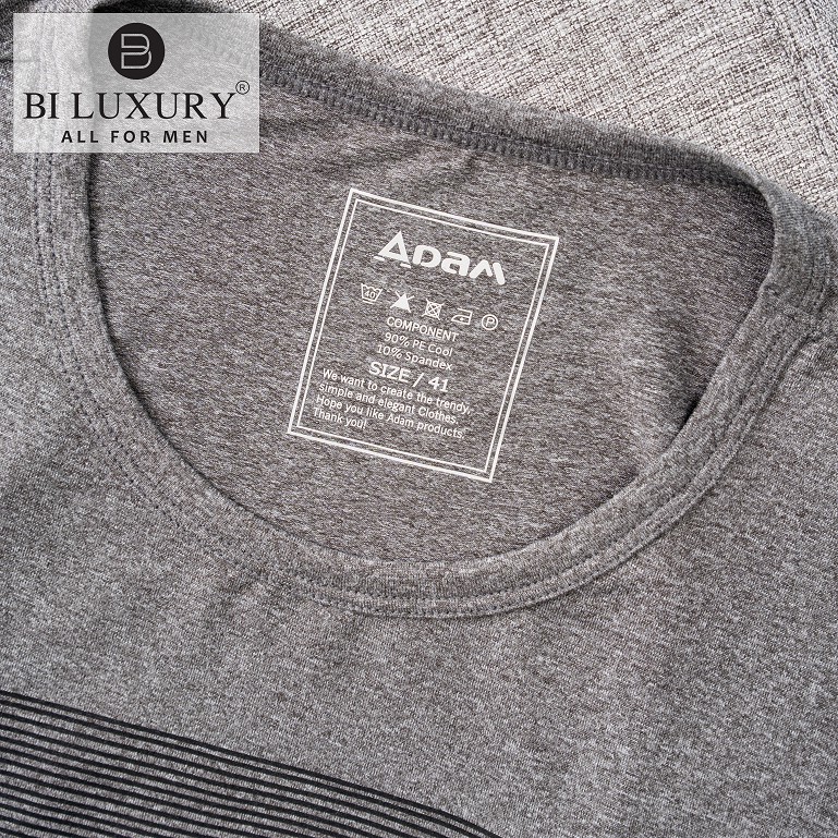 Áo phông nam Biluxury APKH060GHS màu ghi trẻ trung vải kháng khuẩn thấm hút mồ hôi đẳng cấp | BigBuy360 - bigbuy360.vn