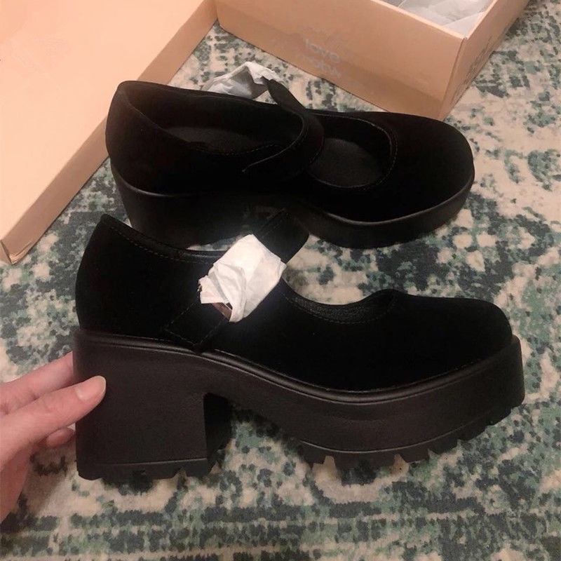 Jenny's same Mary Jane Giày cao gót đế dày bằng da cỡ nhỏ đa năng dành cho nữ 30 sản phẩm mới bán chạy