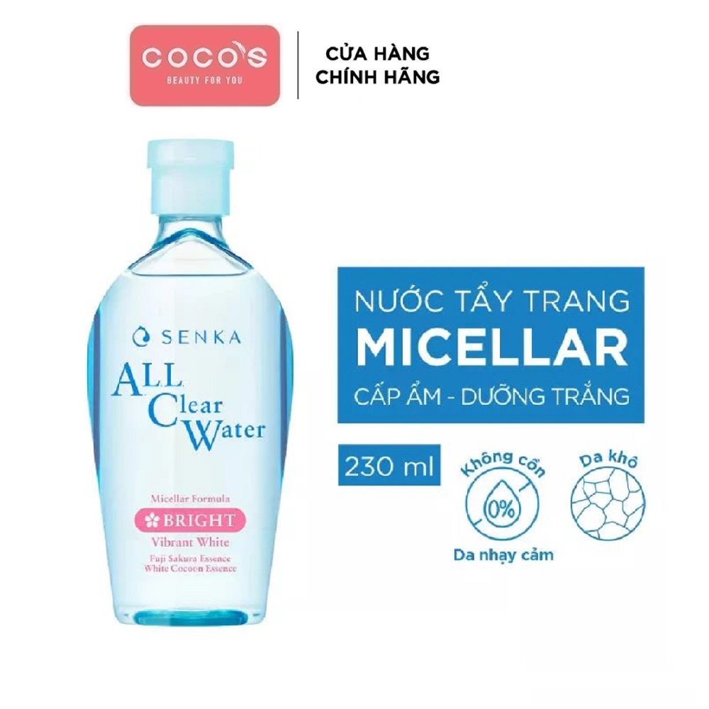 Nước Tẩy Trang Sạch Sâu Giảm Bóng Nhờn Làm Sáng Mịn Da SENKA 230ml