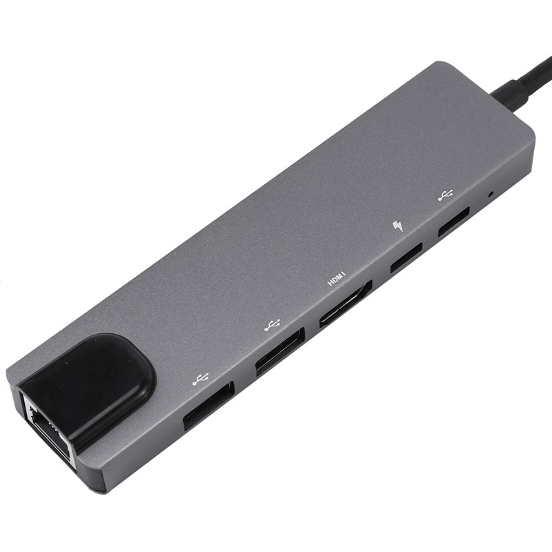 Bộ Hub Usb C 6 Trong 1 Cổng Usb 3.0 + Hdmi-Compatible + Rj45 | BigBuy360 - bigbuy360.vn