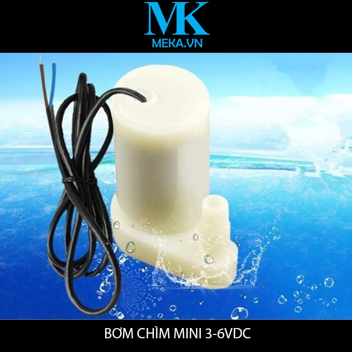 BƠM CHÌM MINI  3-6VDC BƠM TIỂU CẢNH, BỂ CÁ, ĐIỀU HÒA NƯỚC MÀU TRẮNG