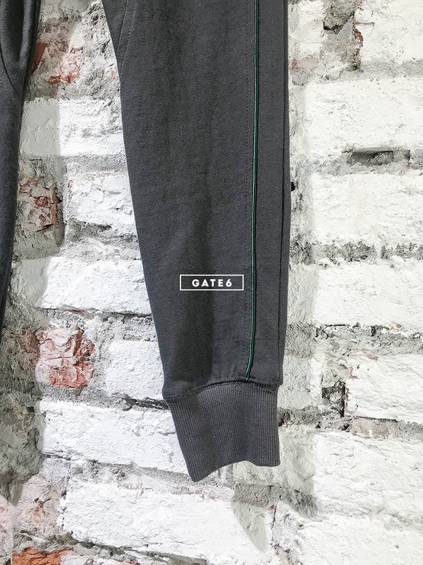 Quần nỉ jogger BC7, form slimfit gạch chân Xám