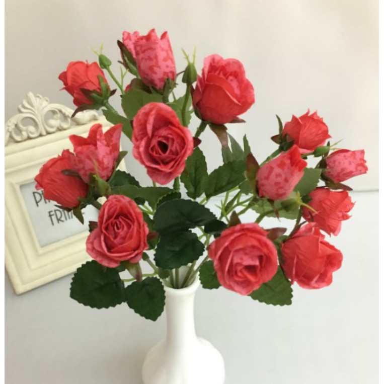 Hoa hồng bungary giả nhiều màu trang trí (không kèm bình cắm)